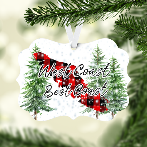 Westcoast Bestcoast Buffalo Plaid Christmas Ornament