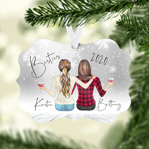 Besties Personalized Ornament