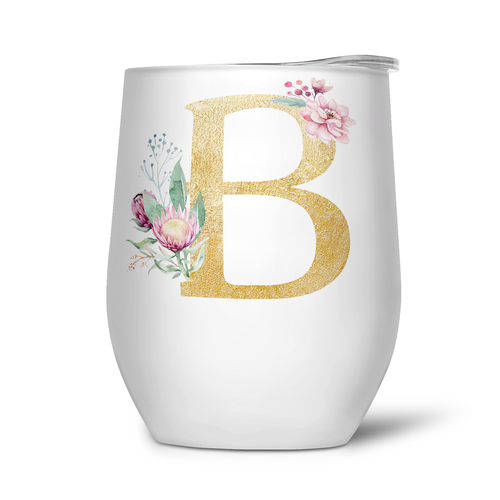 Gold and Floral Initial