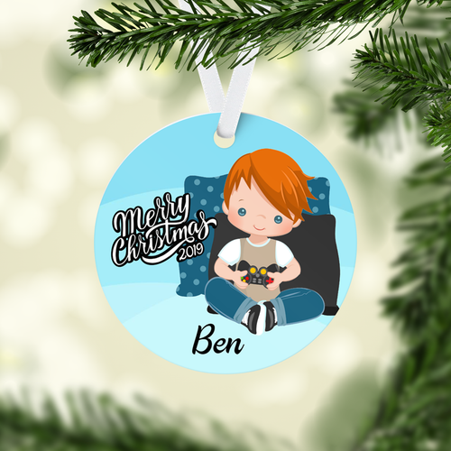 Gamer Kid Personalized Ornament
