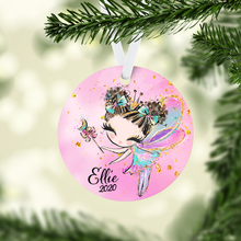 Load image into Gallery viewer, Girl's Fairy Personalized Ornament
