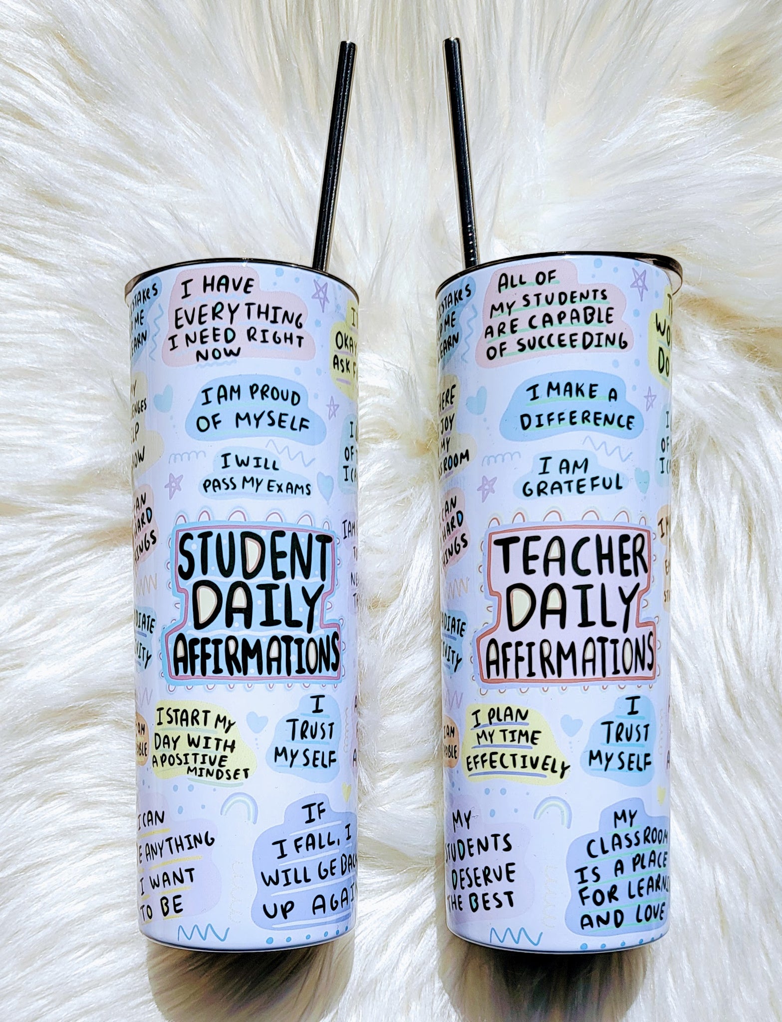 Personalized Teacher Frosted Glass Tumbler, Teacher Affirmations - Unifury