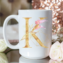 Load image into Gallery viewer, Geometric Gold and Floral Initial