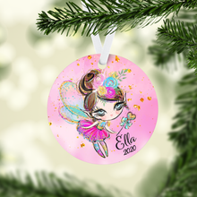 Load image into Gallery viewer, Girl&#39;s Fairy Personalized Ornament