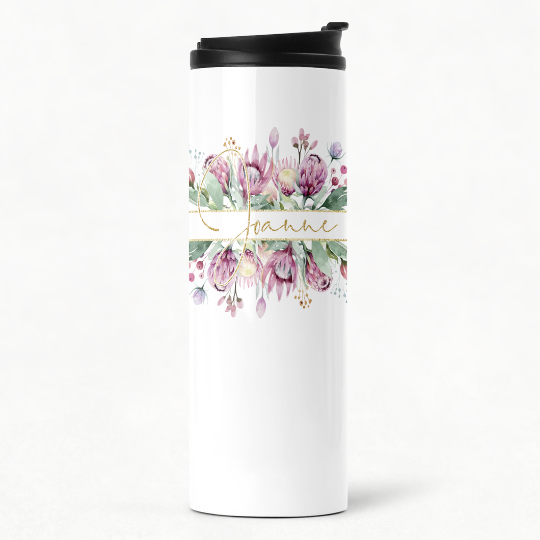 Split Floral with Gold Name