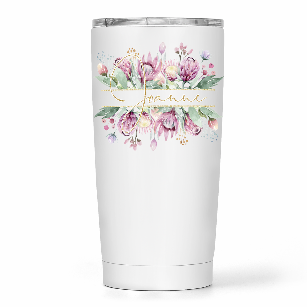 Split Floral with Gold Name